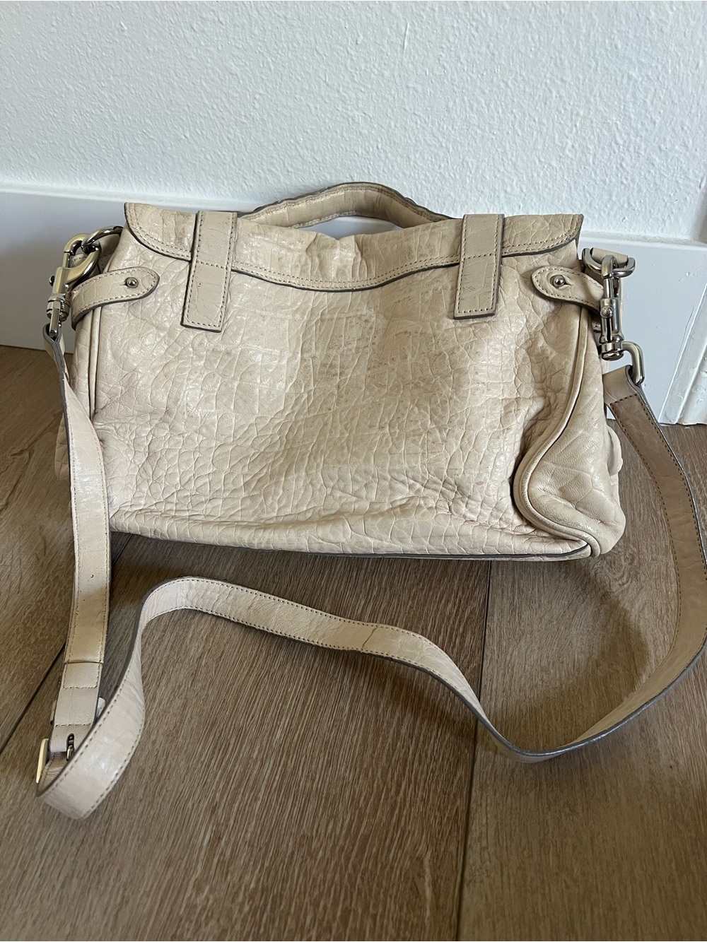 Limited Edition VTG Mulberry Cream Croc Embossed Leather Alexa Satchel Bag - Picture 6 of 14